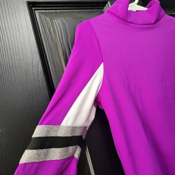 Weissman catalog Balera Child large purple long sleeve zip up back leotard for d - Picture 5 of 8